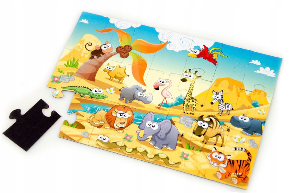 

Puzzle magnetyczne klocki magnes Safari 21 El