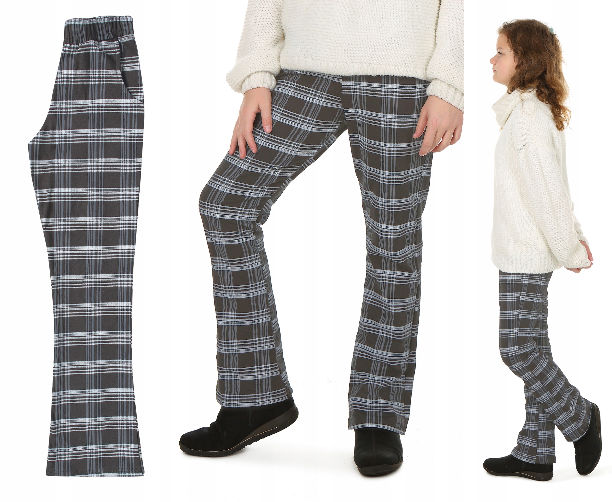 OCIEPLANE Spodnie Dzwony Kratka SUPER JAKOŚĆ r.146 Produkt PL