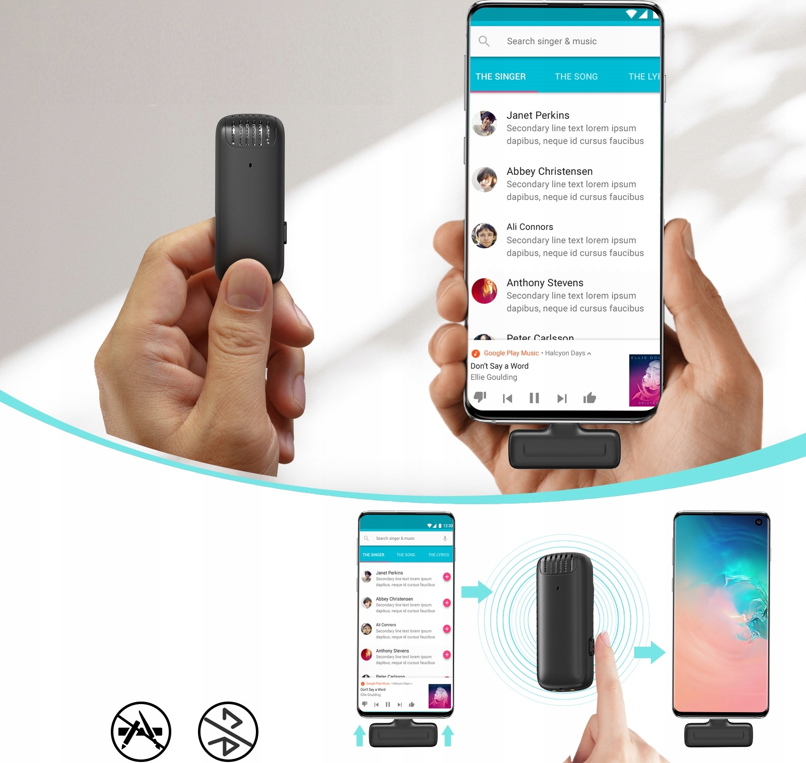 Mikrofon Bezprzewodowy 20m Krawatowy USB USB-C TYPE-C na Telefon Ulanzi J11 Maksymalny SPL 3 dB