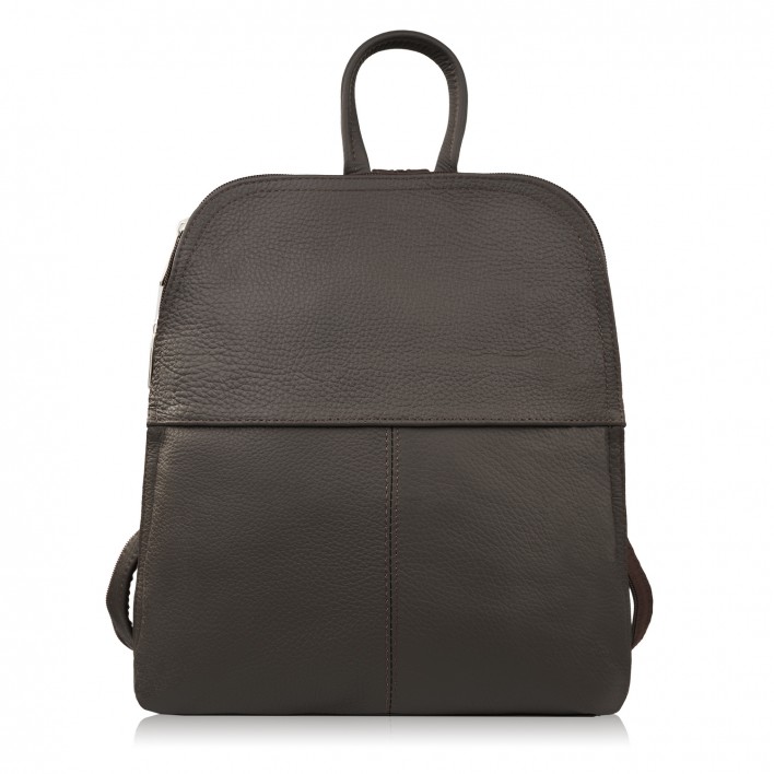 Dámský hnědý kožený Batoh , malý klasický městský batoh Abruzzo