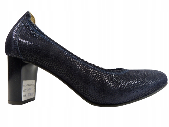 Tmavě modré dámské pantofle z kůže Sala 37
