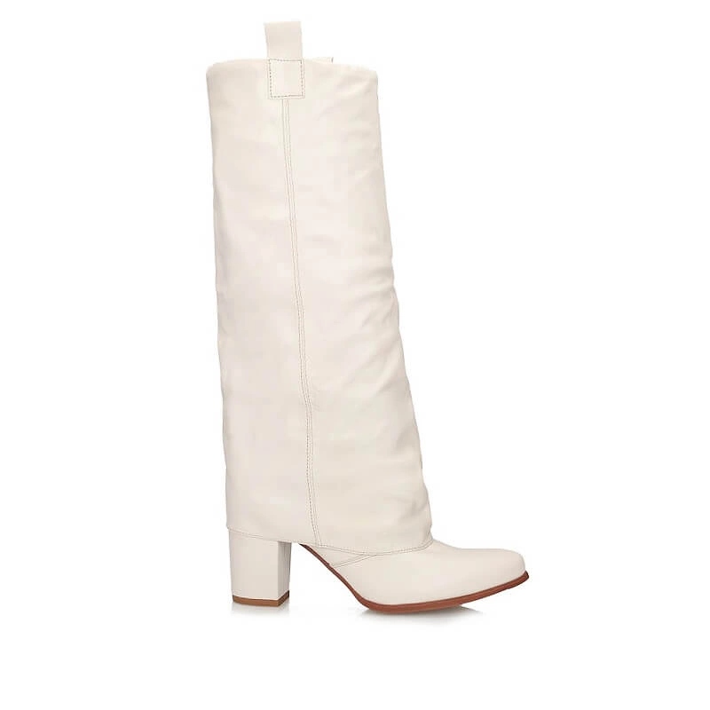 Módní kožené kovbojské boty kozačky Exquisite 1547 Tofu.lico