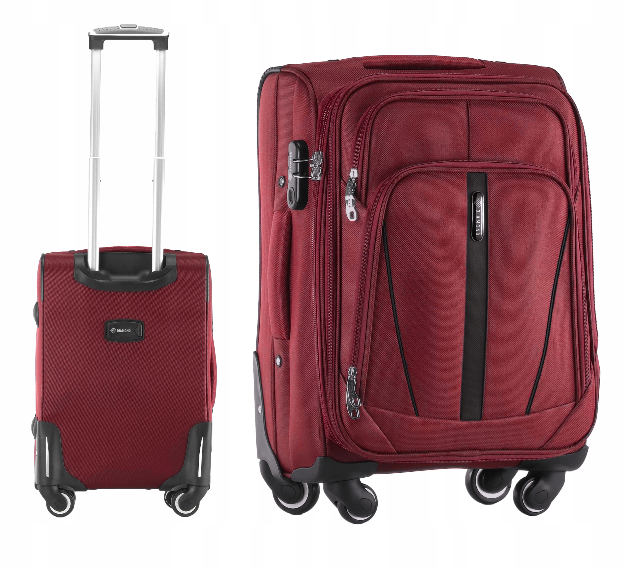 Příruční cestovní kufr na kolečkách Diamond Red Měkký S 20" C330