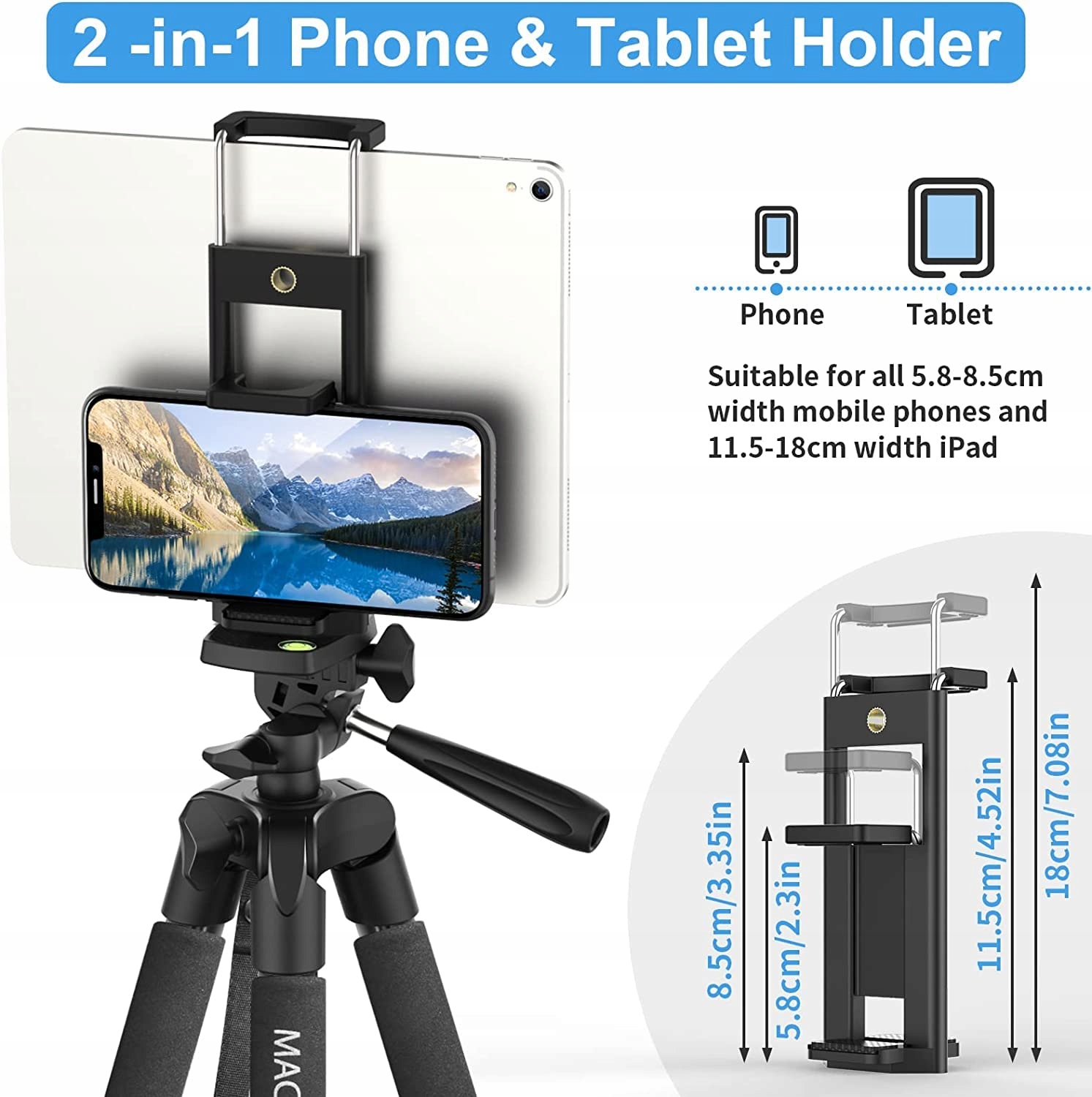 MACTREM Statyw Do Telefonów i Tabletów 165cm 360° Z Pilotem — miniatura 3