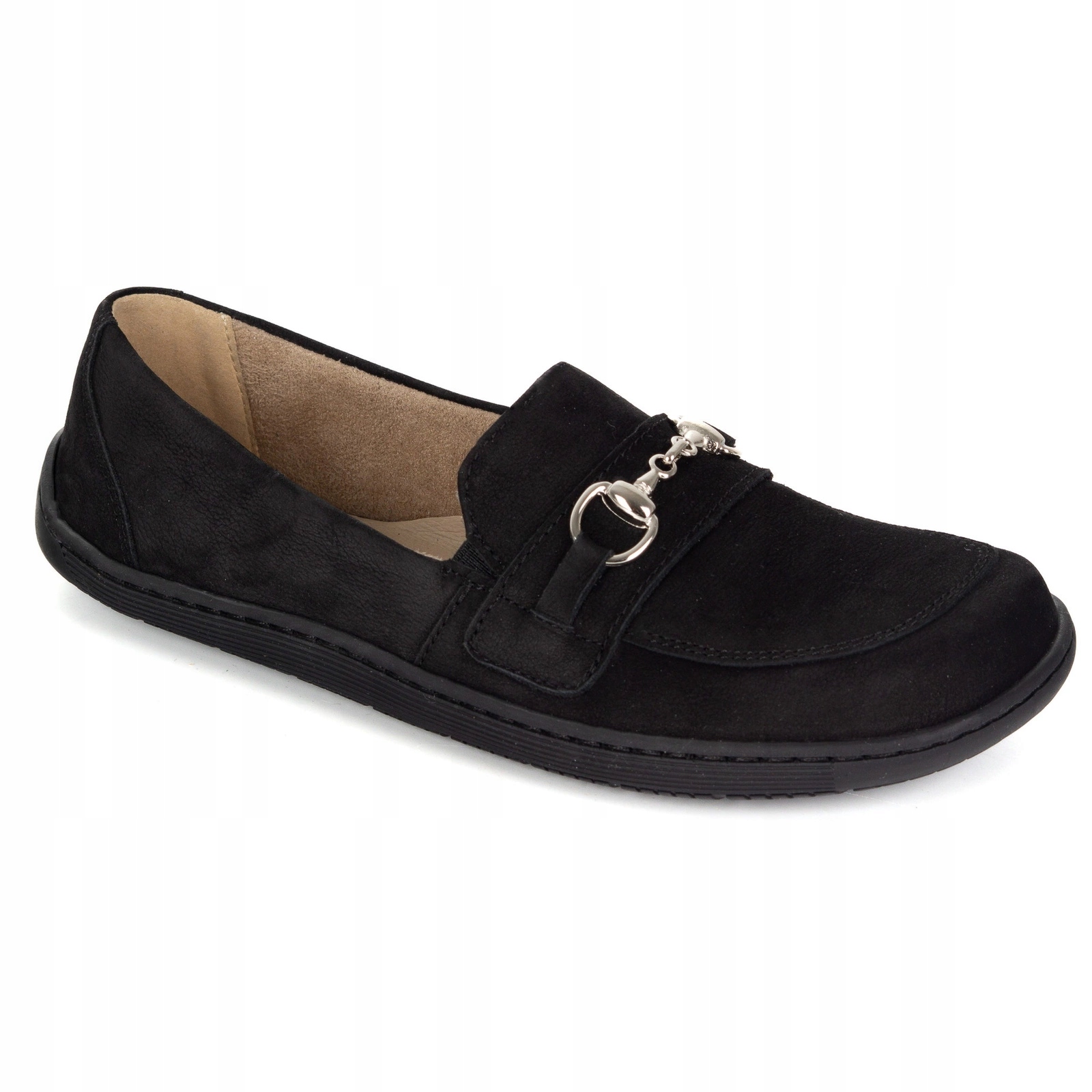 Boty Dámské barefootové mokasíny z přírodní kůže černé 1288AR nubuck 38