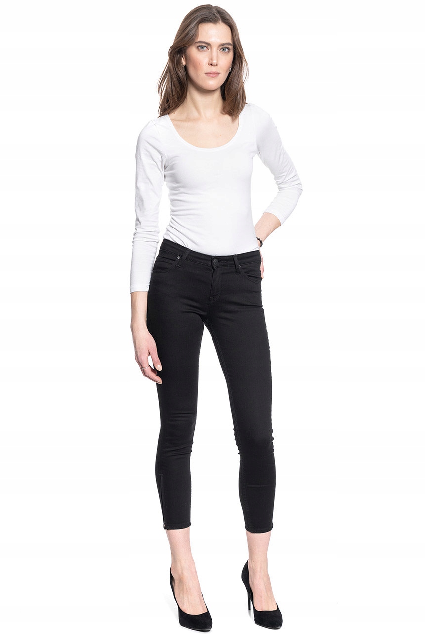 LEE SCARLETT DAMSKIE SPODNIE JEANSY RURKI W25 L31 Długość nogawki 7/8