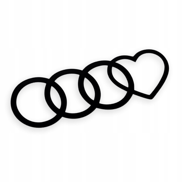 Naklejka Audi Love, Vag na samochód, na auto