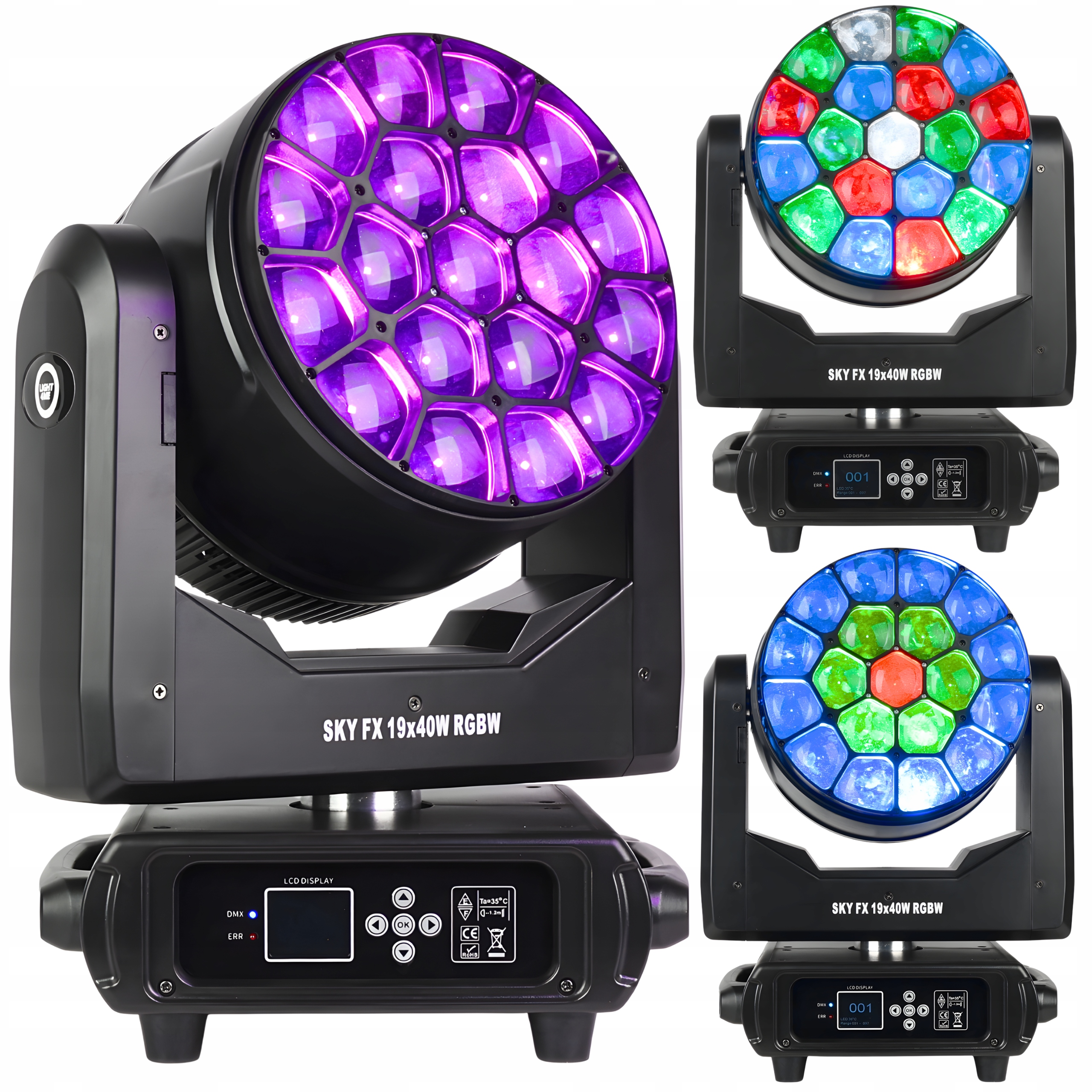 Pohyblivá Hlava Led Wash Osvětlení Scénické Světlo 19x40W Rgbw