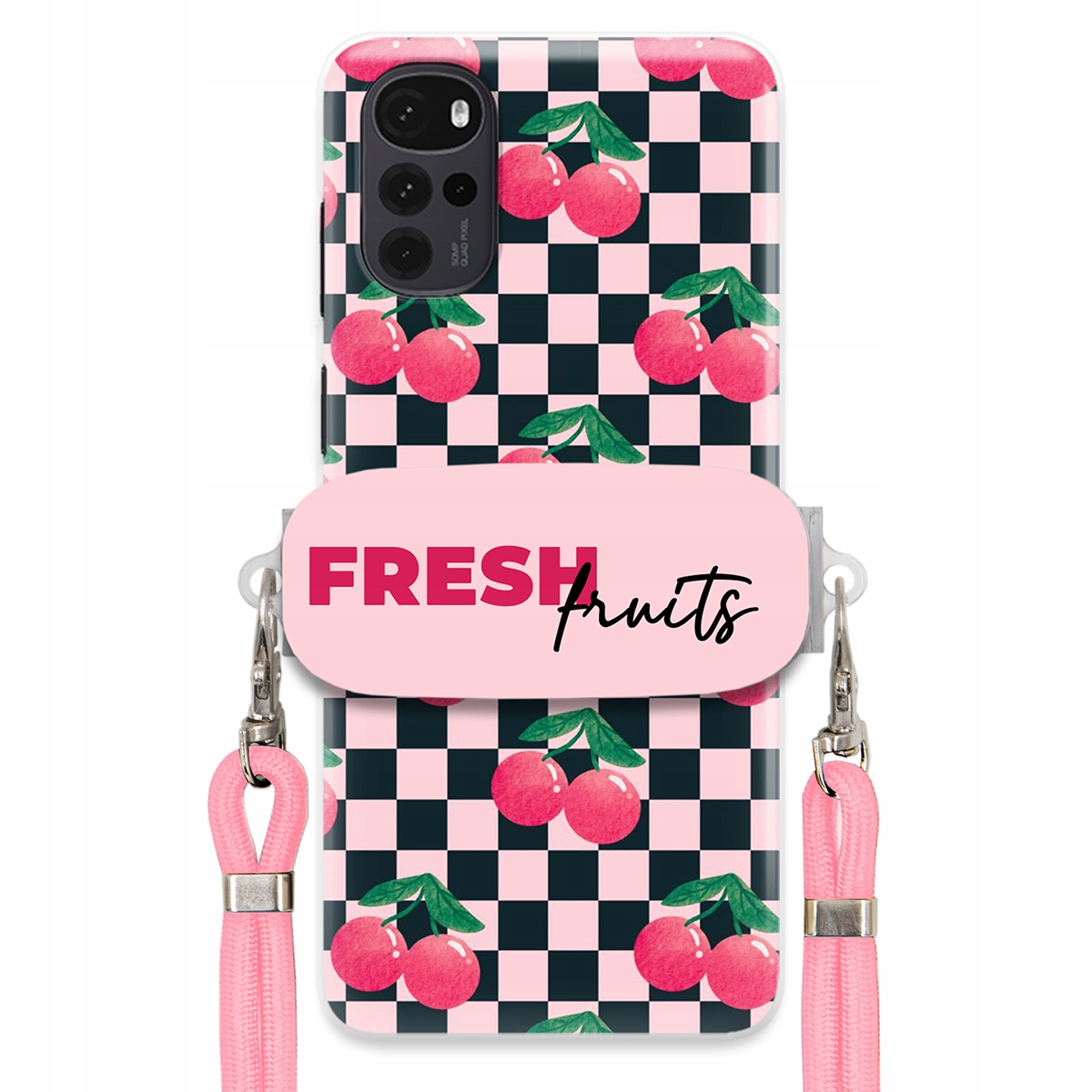 Pouzdro pro Motorola G22 4G Crossbody vodítko držák na šachovnici Fresh Fruits