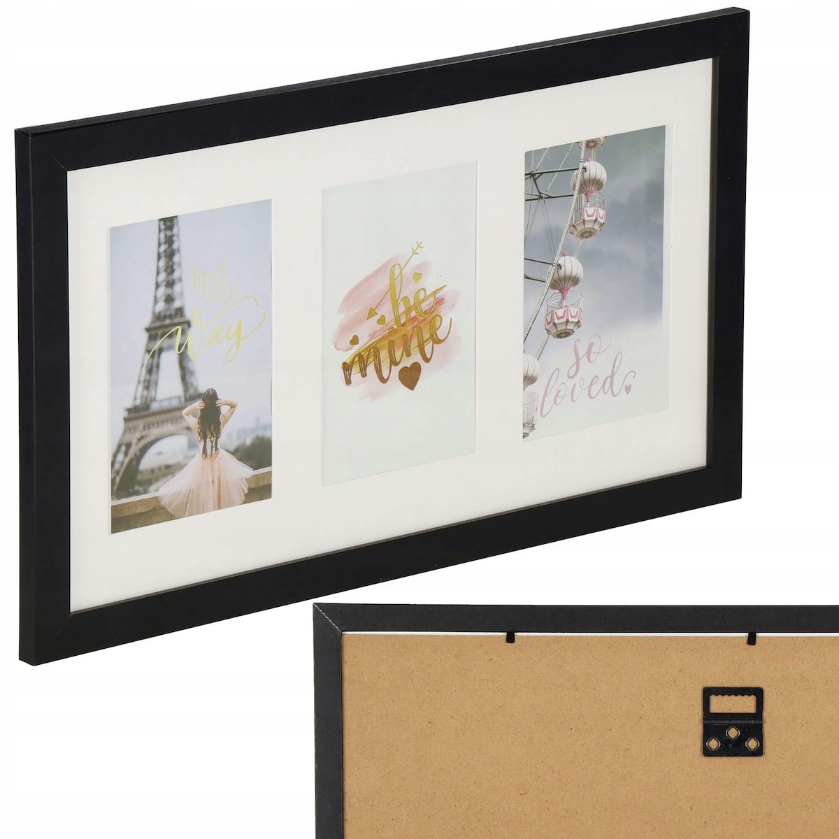 

Galeria Ramka Na Zdjęcia 3x 10x15 cm Foto Czarna