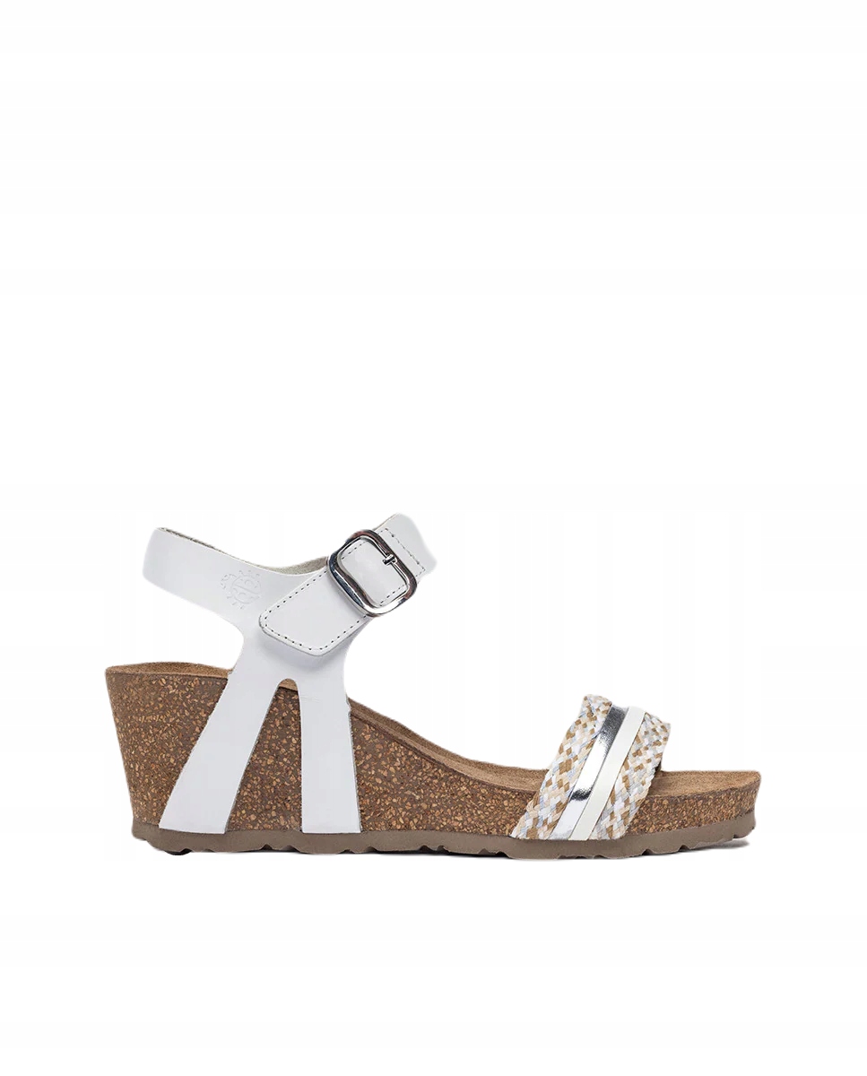 Dámské sandály na klínku Yokono CADIZ-306 Napa Blanco 36, Bílá