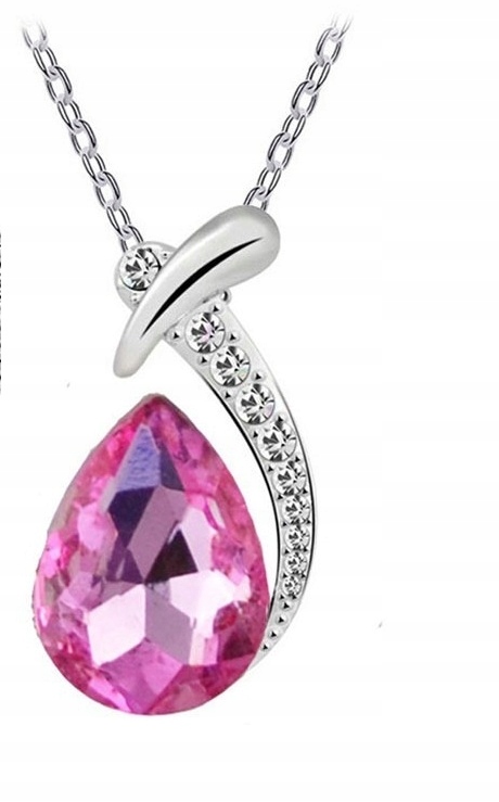 

Naszyjnik łza anioła rózowy kr. swarovski