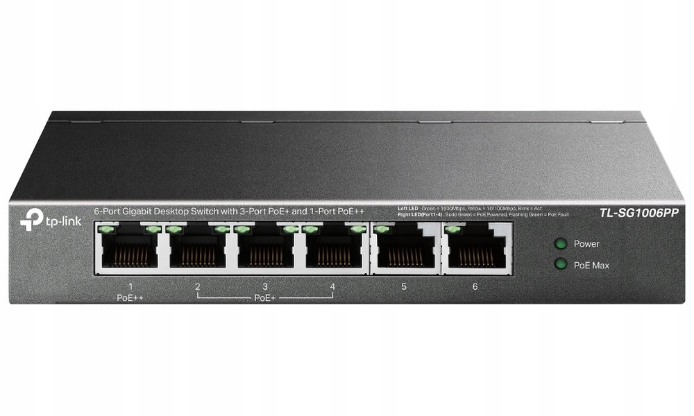 TP-Link TL-SG1006PP Switch 2x Glan, 3x Glan s PoE+, 1x Glan s PoE++