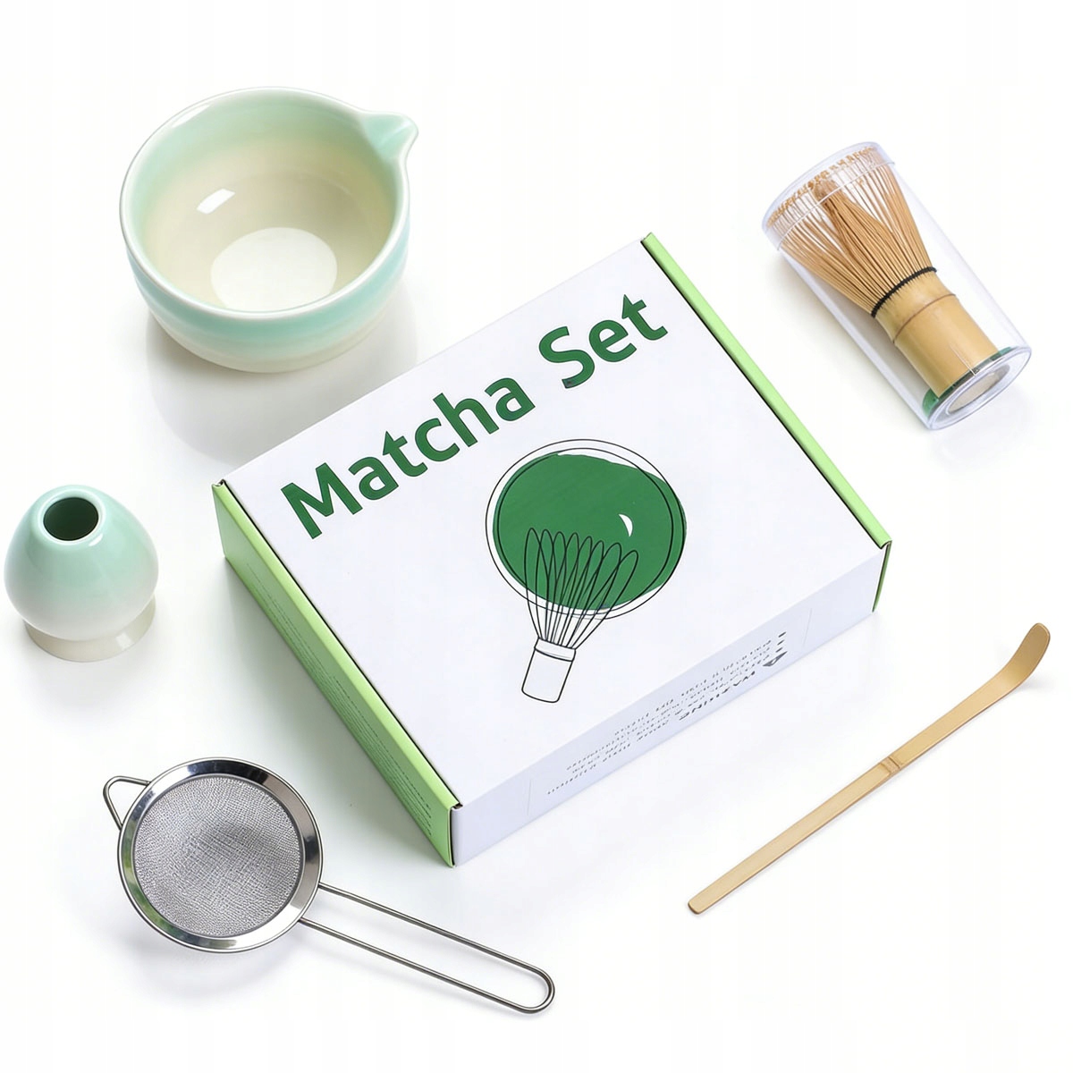 5v1 Bambusová Dárková Sada Na Čaj Matchy Chashaku