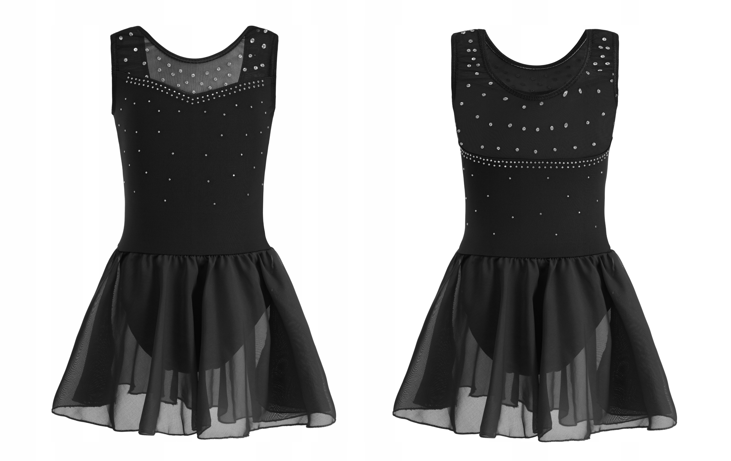 Taneční Baletní Body S Tylovou Sukní A Flitry, Černé Velikost 100