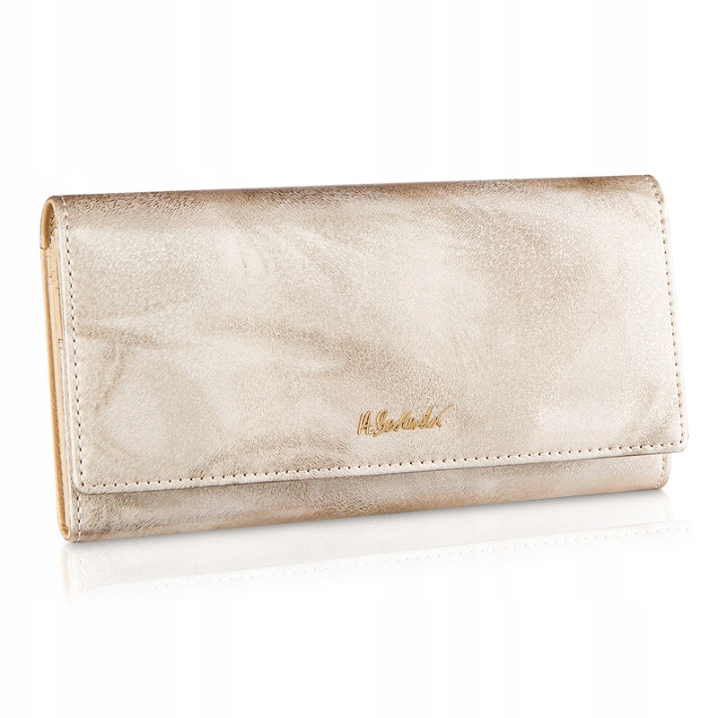 Betlewski skórzany portfel damski Rfid karty bilon banknoty duży