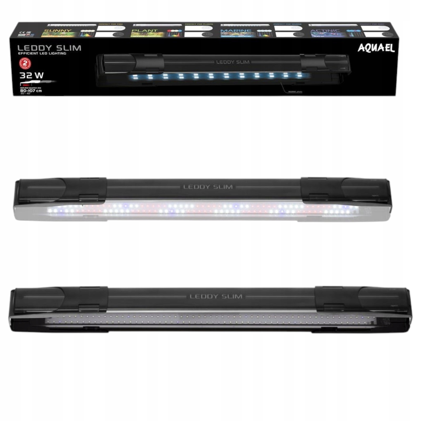 Aquael Leddy Slim Plant 32W Czarna belka Led akwarium roślinnego 80–100 cm