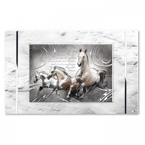 Veľký Obraz Kone So Striebornými Prvkami 80x50 cm 18134