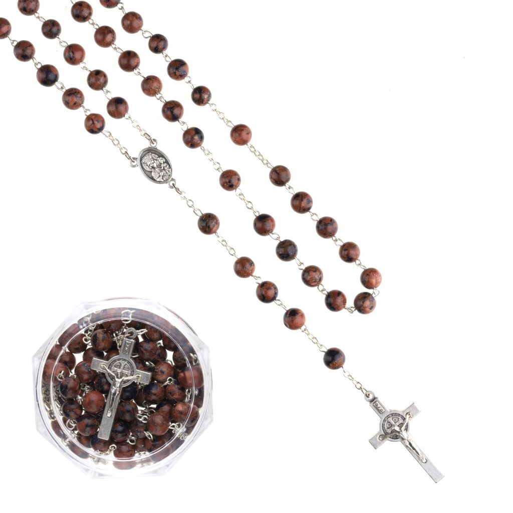 Růženec z kamenů Kříž Sw.Benedykta