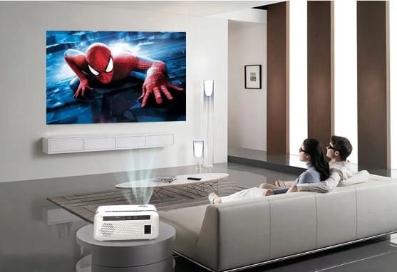 PROJEKTOR RZUTNIK 4K FULL HD SMART TV WIFI ANDROID 9.0 BLUETOOTH 9000lm Kolor biały