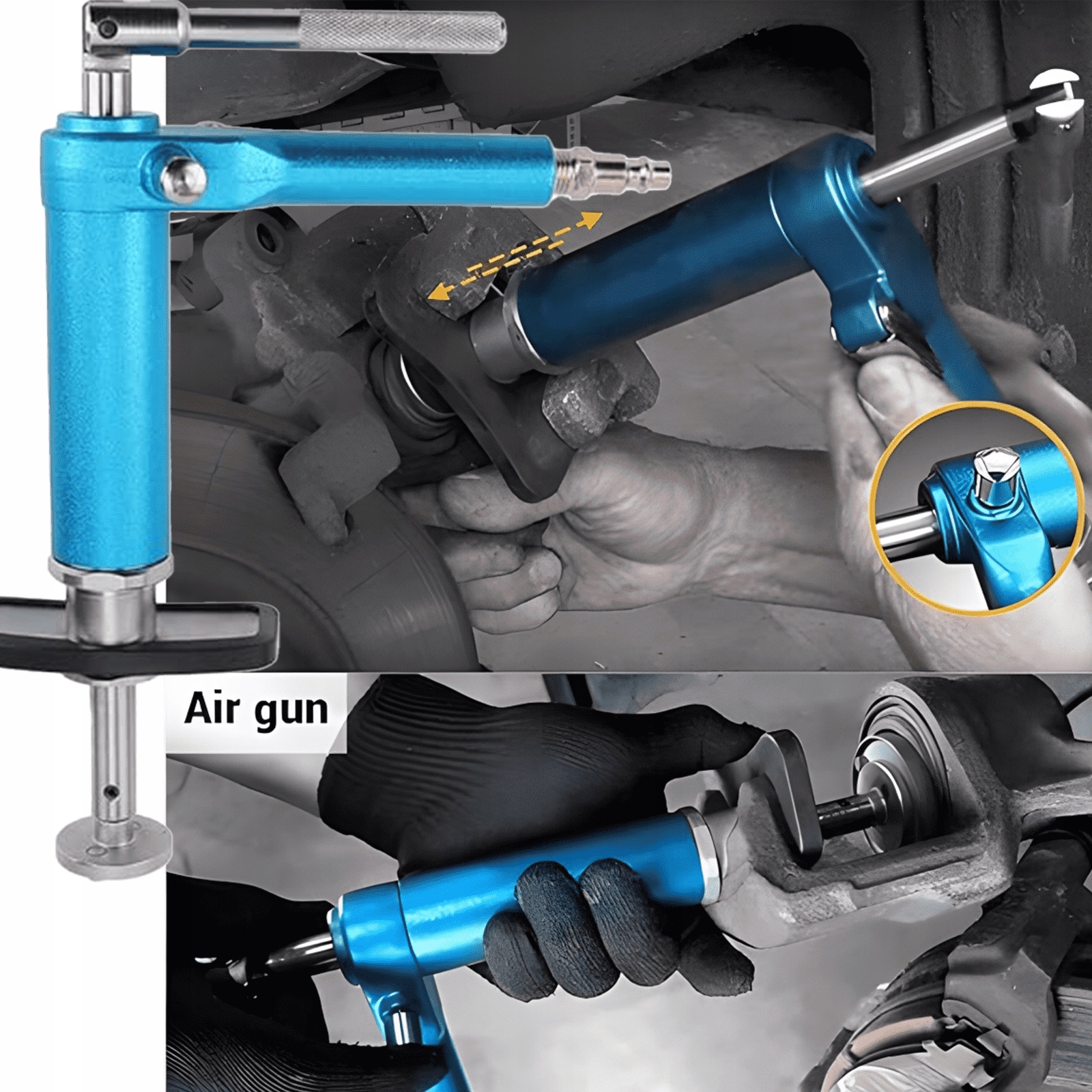 ZESTAW do wyciskania tłoczków hamulcowych 16 elementów + WALIZKA Marka ZR