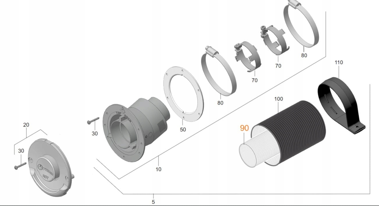 Rura spalin komina Truma 55mm Combi 4, 6, C6002 Marka Truma