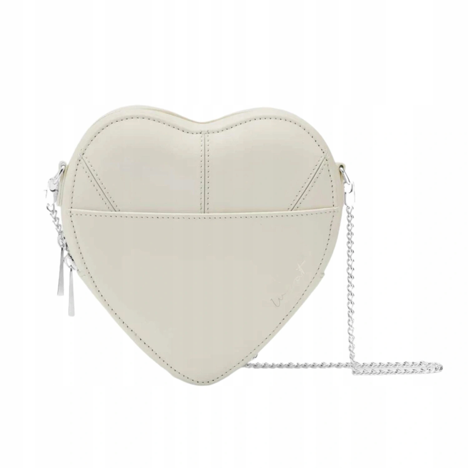 Dámská kabelka Weat Big Heart přes rameno srdce bílá kůže s řetízkem