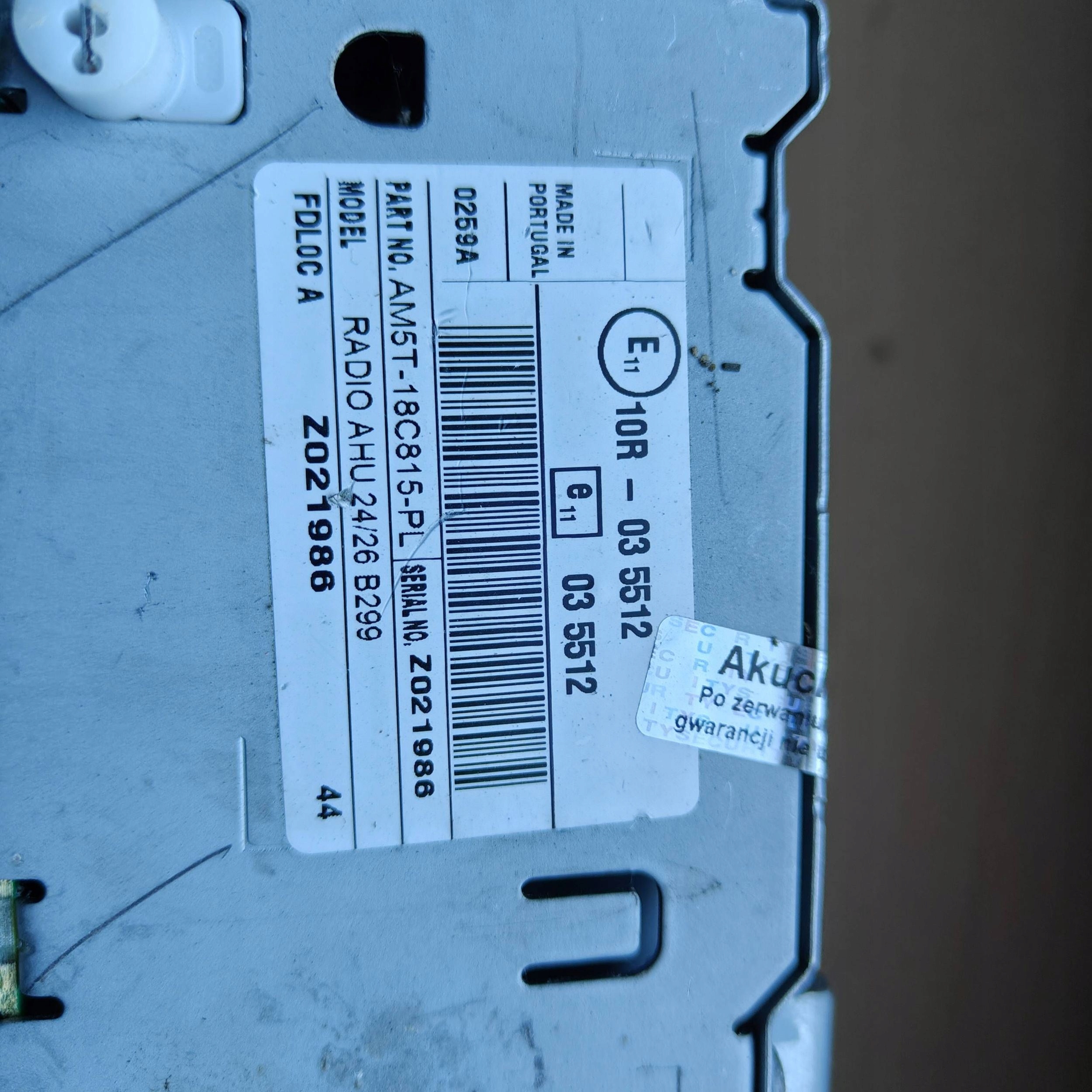 Stacja multimedialna Ford B-MAX 10R035512