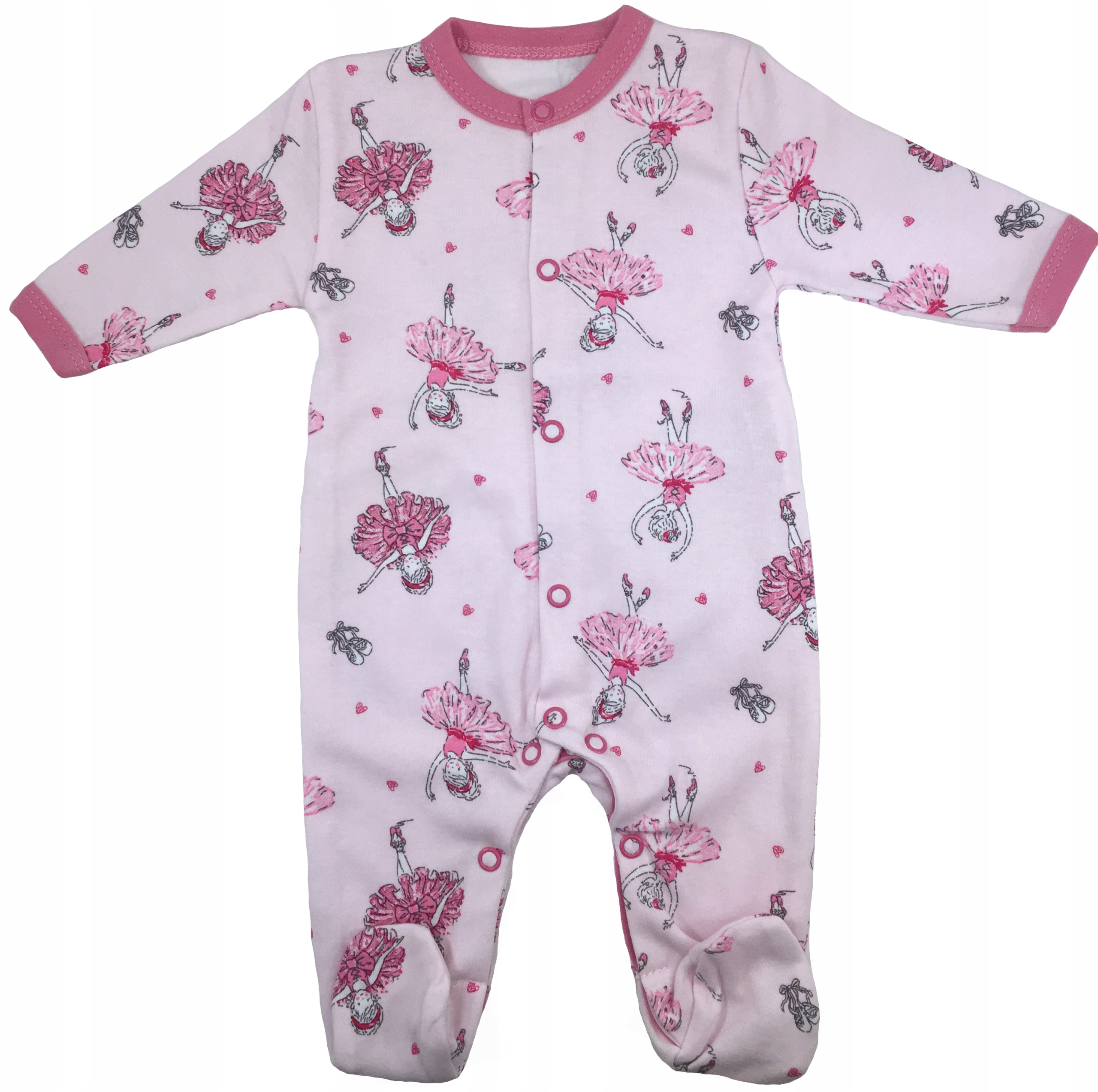 

Pajacyk różowy w serduszka i baletnice 62 cm 2-4 m