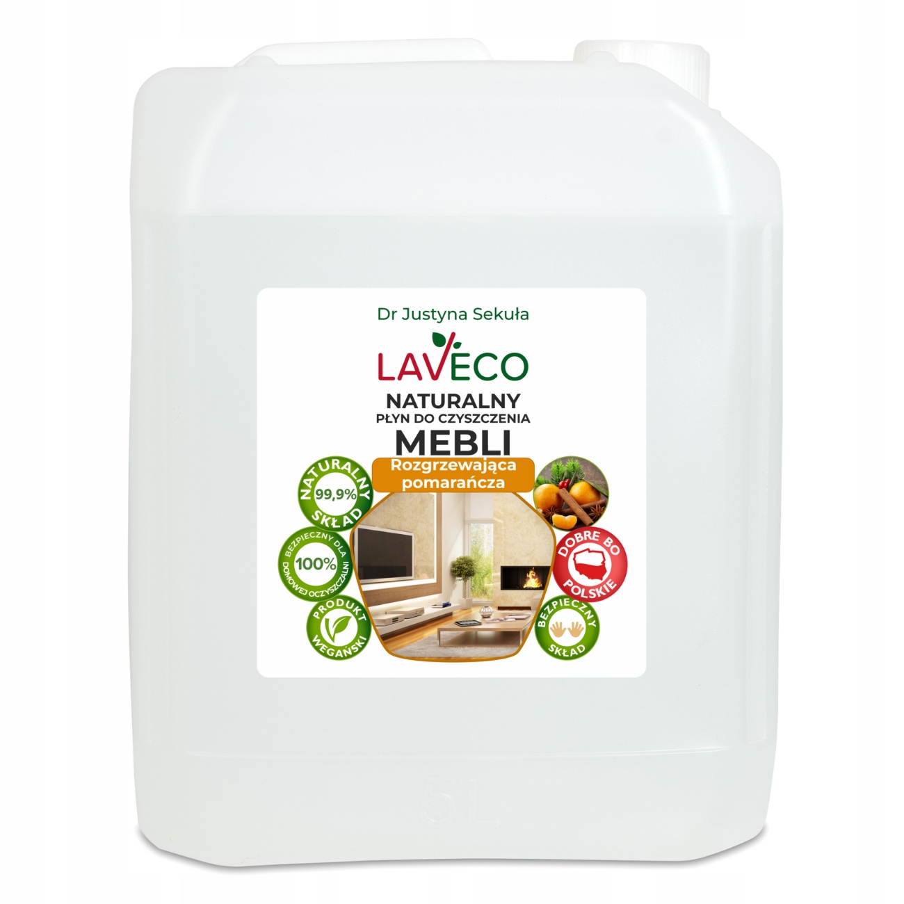 Levně Laveco – přírodní tekutina na nábytek – hřejivý pomeranč 5 l
