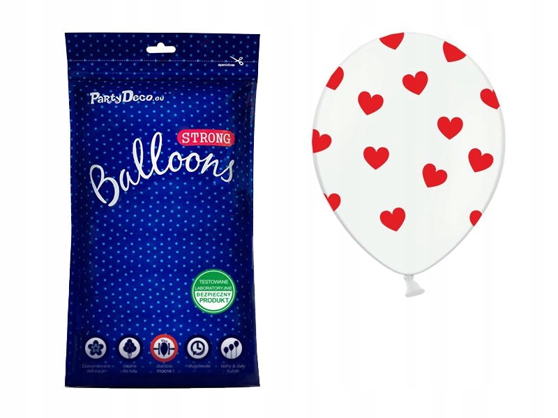 

Balony Białe Serca Czerwone 30cm 50szt