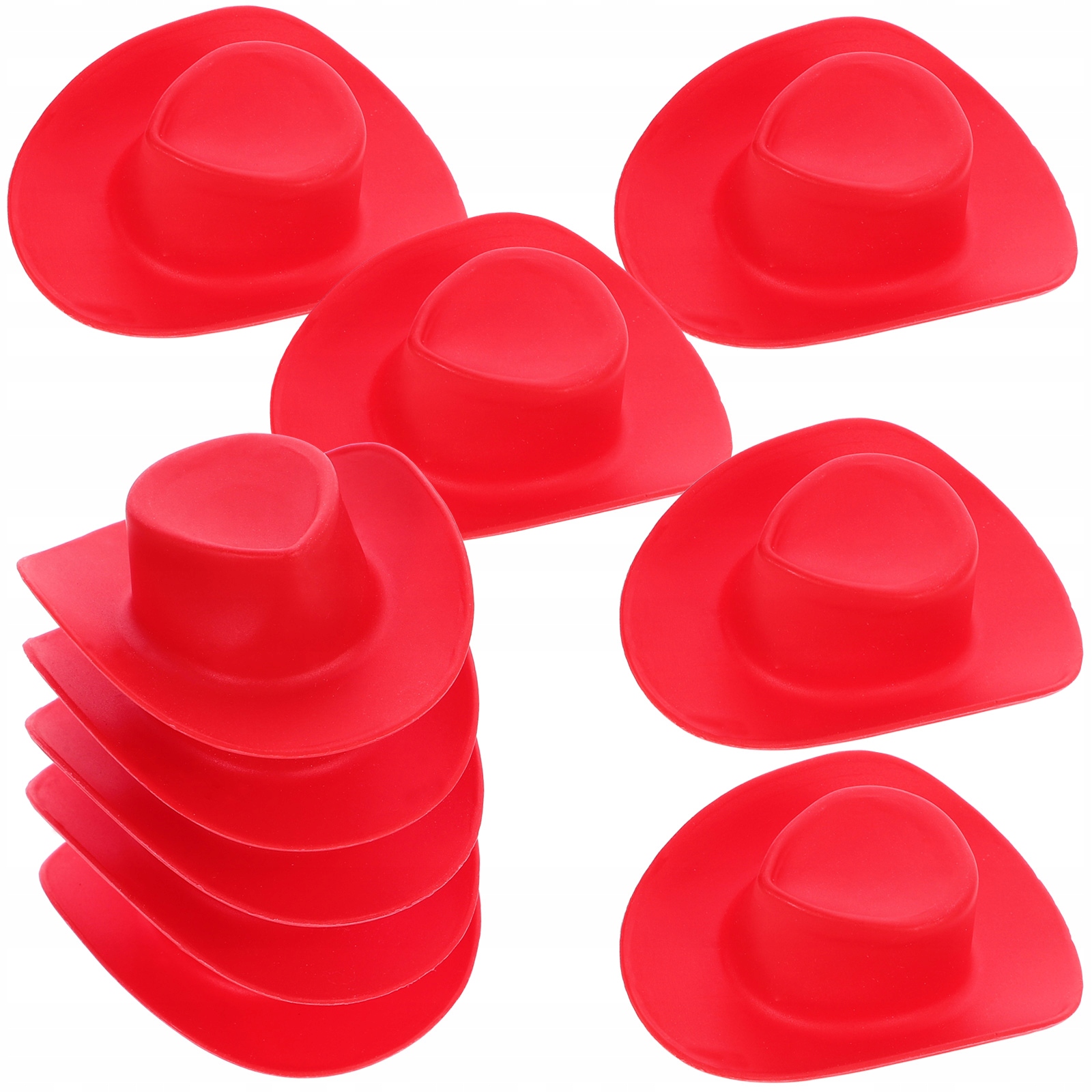 10 SZT. MINIATUROWE PLASTIKOWE KOWBOJSKIE CZAPKI LALKA KAPELUSZ LALKA Minimalny wiek dziecka 18