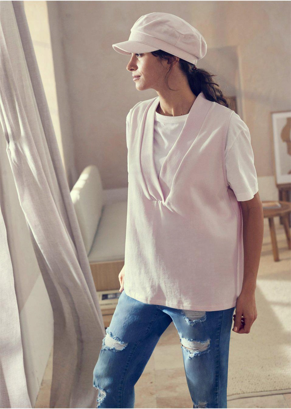 pudrowy-róż kamizelka 44/46