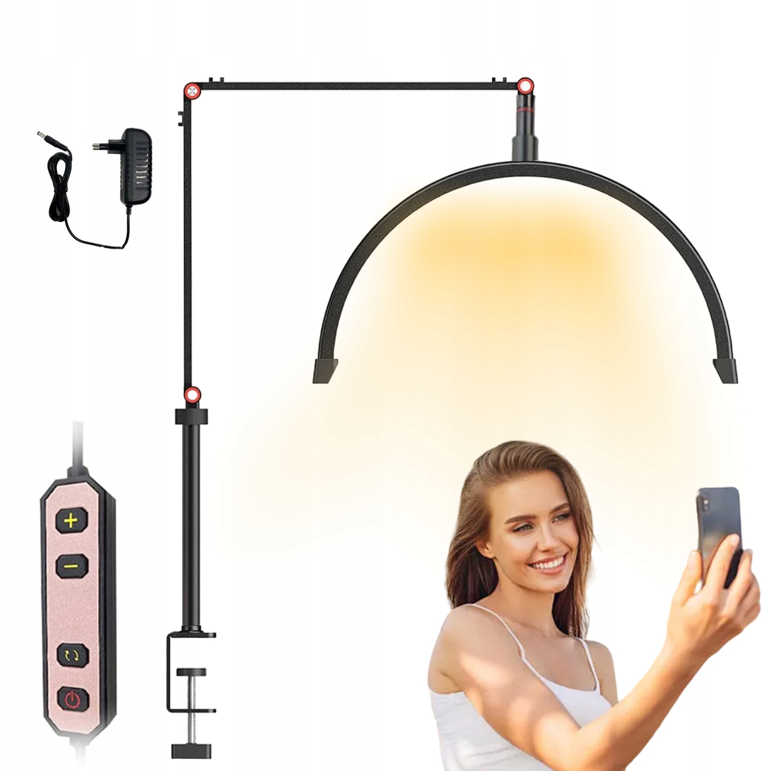 Lampa Na Prodlužování Řas Kosmetická, Černá, Nastavitelná, Univerzální