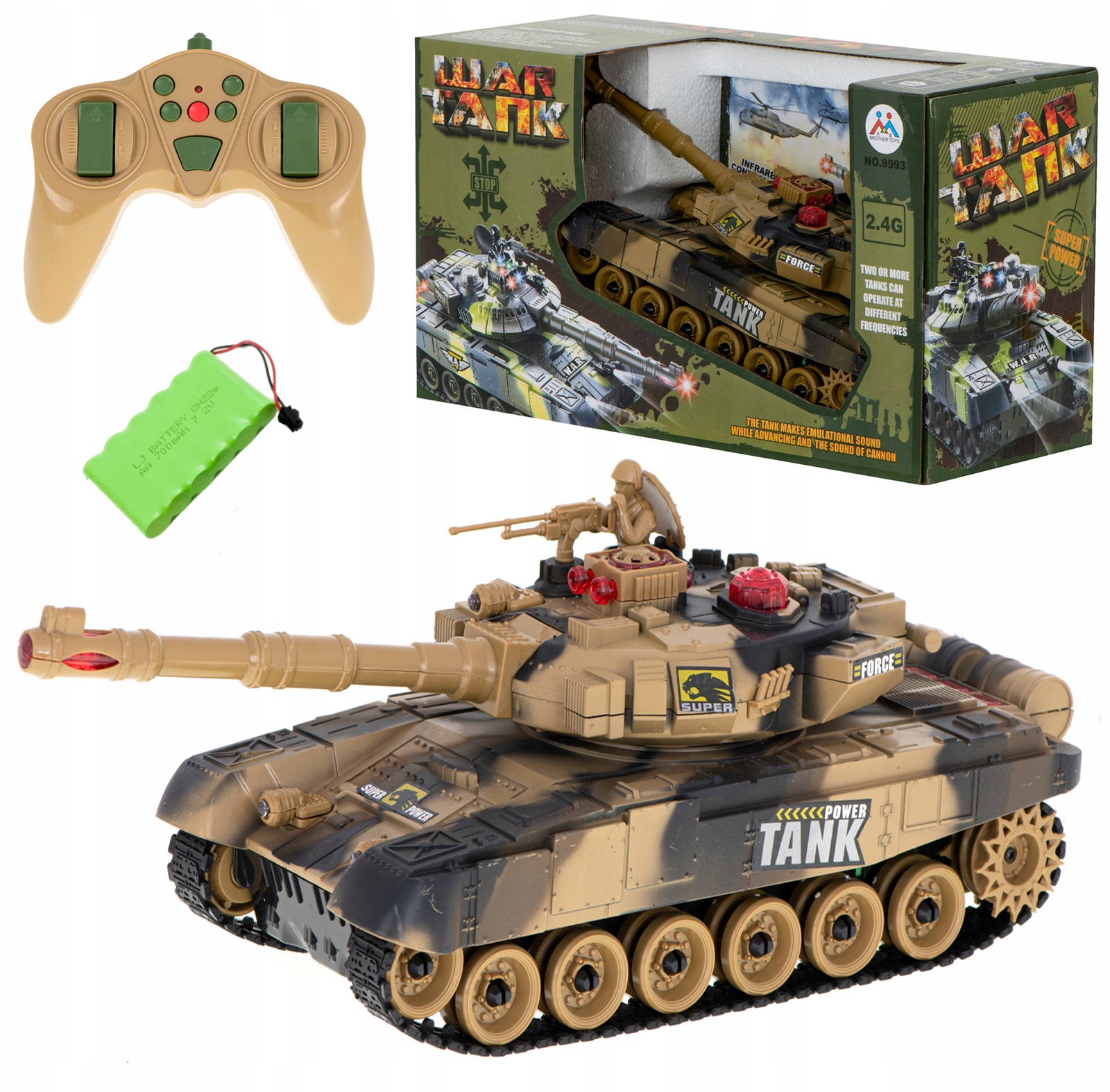 

Wielki Czołg Zdalnie Sterowany Rc War Tank 43cm