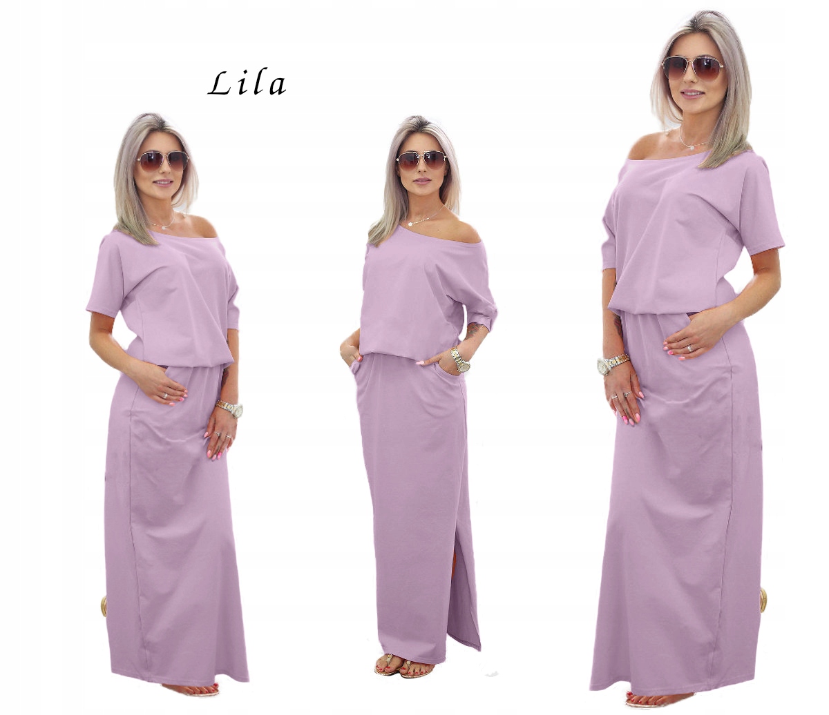 M815 DŁUGA sukienka MAXI kieszenie Marka inna