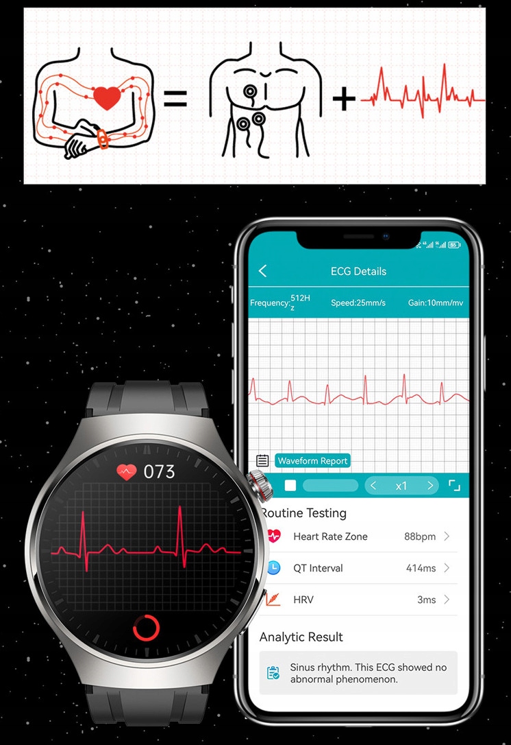 SMARTWATCH MĘSKI ZEGAREK WIELOFUNKCYJNY ROZMOWY SPORT PULS GLUKOZA PL Mechanizm automatyczny