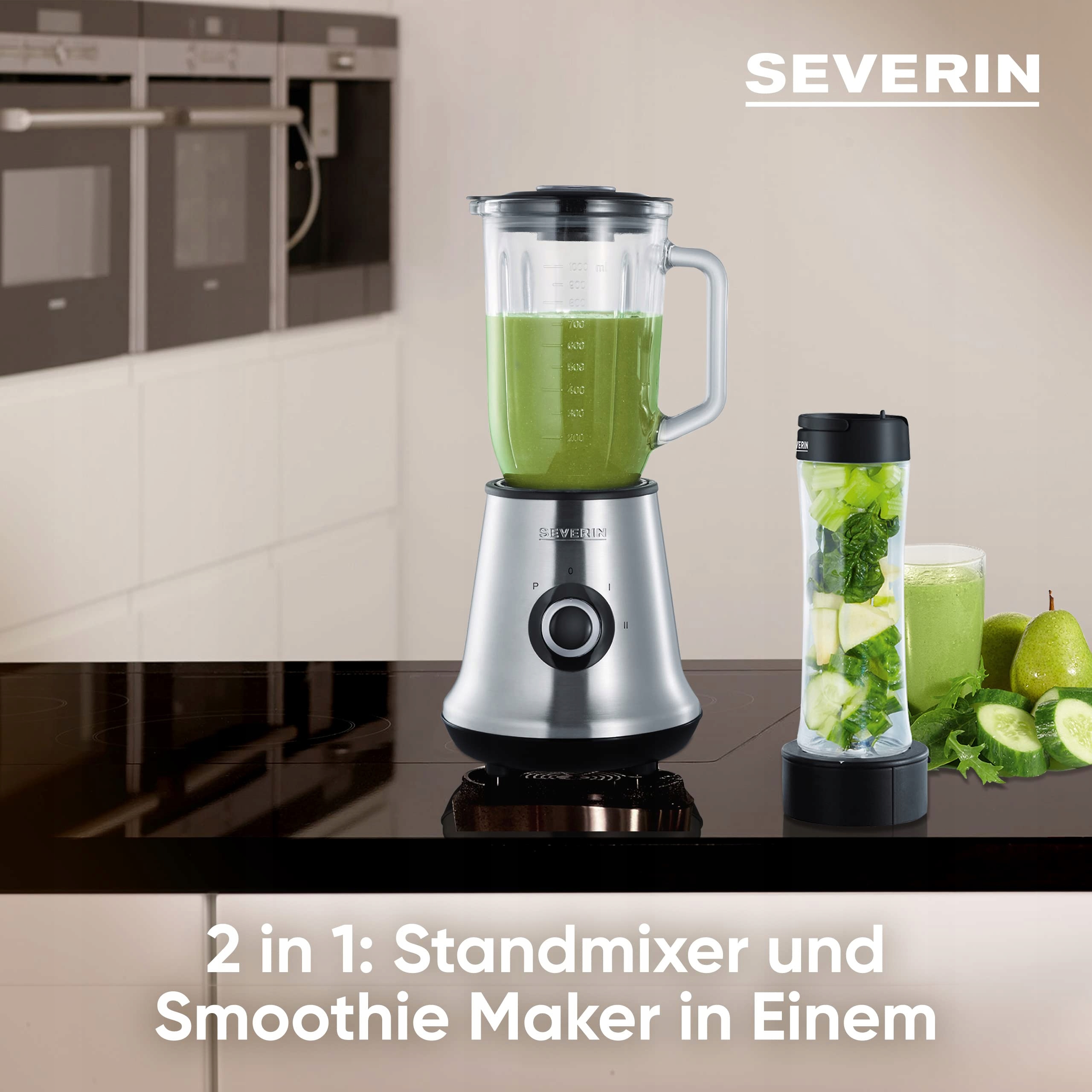SEVERIN Mikser Kuchenny 2w1 Blender Kielichowy 500W Stal Nierdzewna — miniatura 5