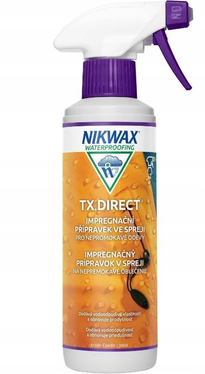 Impregnacja do wodoodpornej odzieży i kurtek Nikwax Tx Direct Spray-On 300 ml