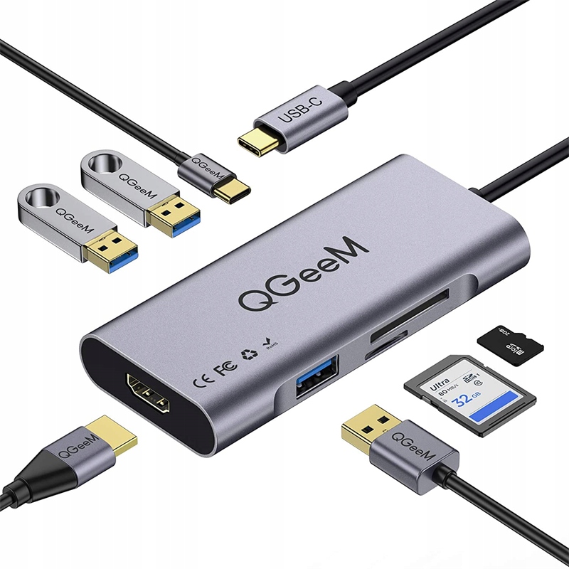 

Adapter Hub Usb-c 7w1 Hdmi Stacja dokująca QGeeM