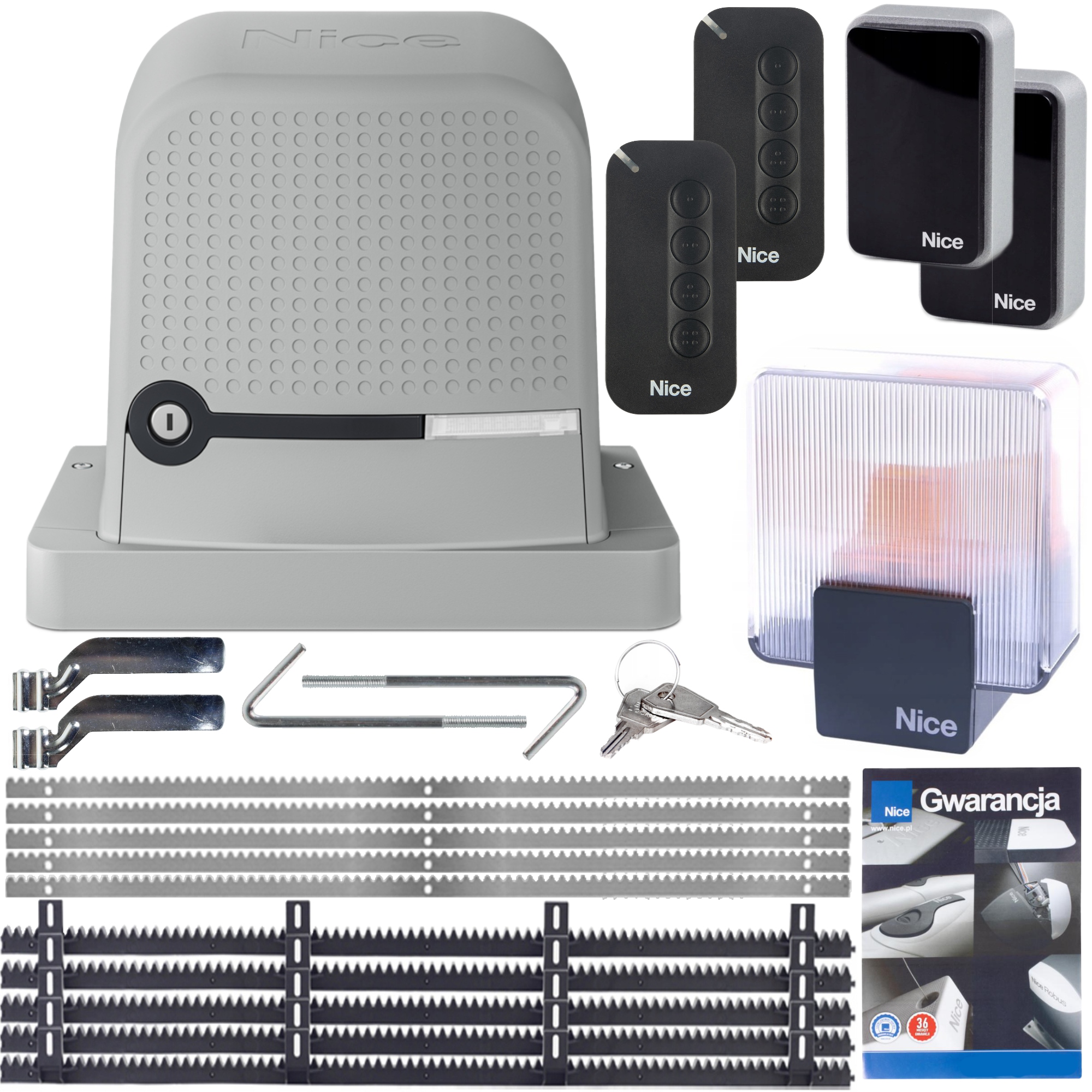 Set Pre Brány Nice Robus 600 2xPILOT, Lišta, Lampa Elb