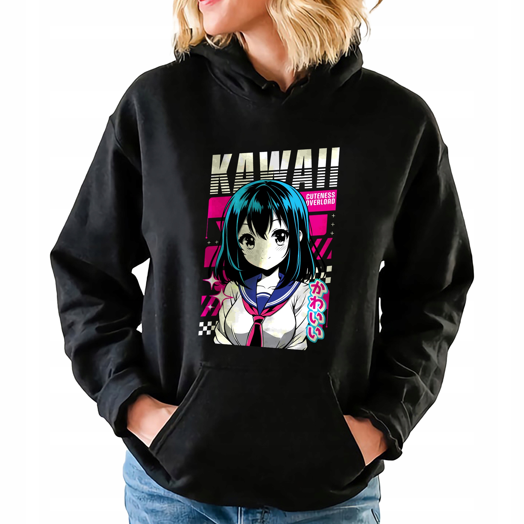 Mikina S Kapucí Kawaii Japonské Anime Kawaii Vzory Velikost M