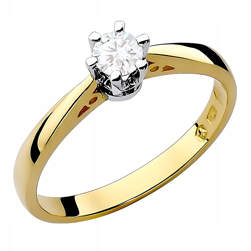 Zlatý Prstýnek ryzosti 585 s laboratorním diamantem 0,30 ct 14k