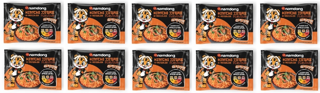 Levně 10 x 120 g instantního makronu Namdong Nudle Kimchi Jjigae Půlka Kartonu