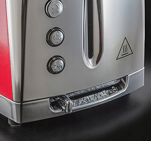 RUSSELL HOBBS Toster Luna Stalowy Czerwony 2 Kromki 1550W — miniatura 4