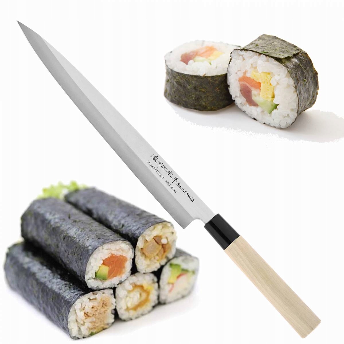 Satake S/d 420J2 Japonský ľavák Sashimi nôž Yanagiba na sushi 27 cm