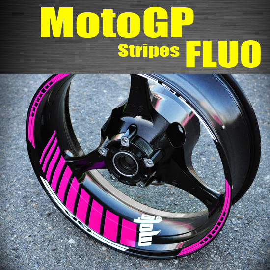 MotoGP Stripes Fluo Samolepky na pásky na kola a ráfky pro Suzuki