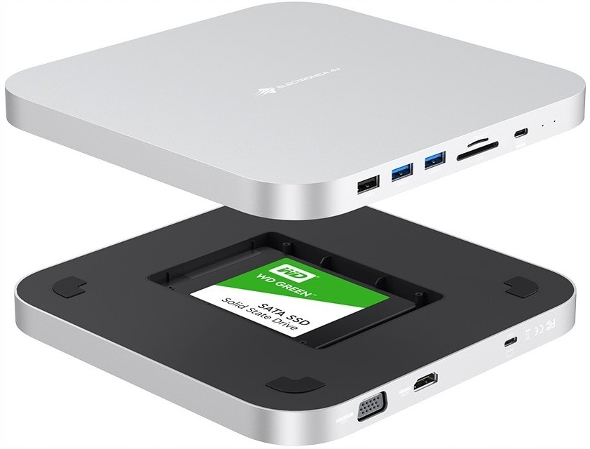 Dokovací stanice Hub MC25 Ssd Hdd 2,5" Mac Mini 5 Gb/s Usb Sd microSD Hdmi