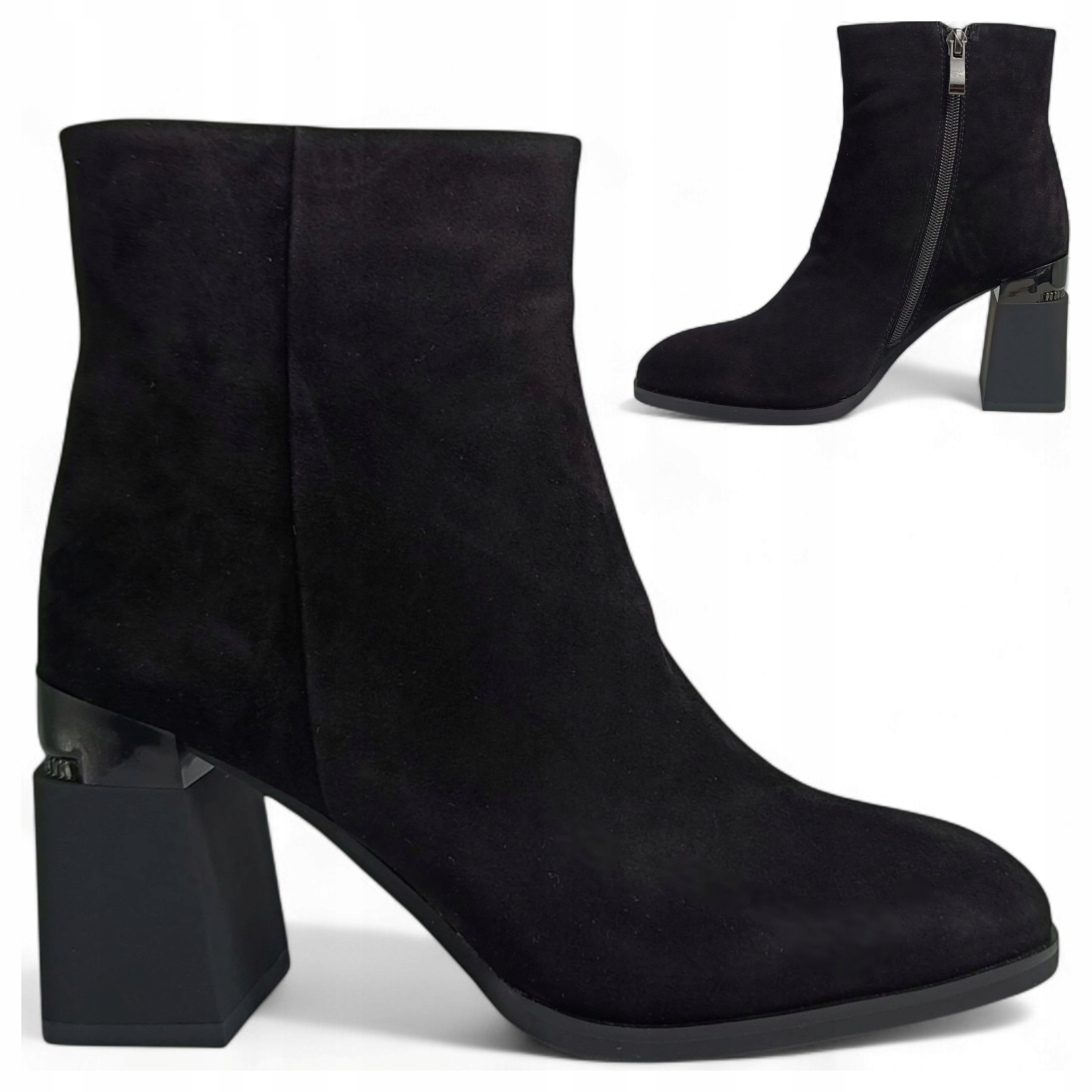 Dámské Kotníkové Boty 38 na podpatku Elegantní nazouvací podzimní boty Barski