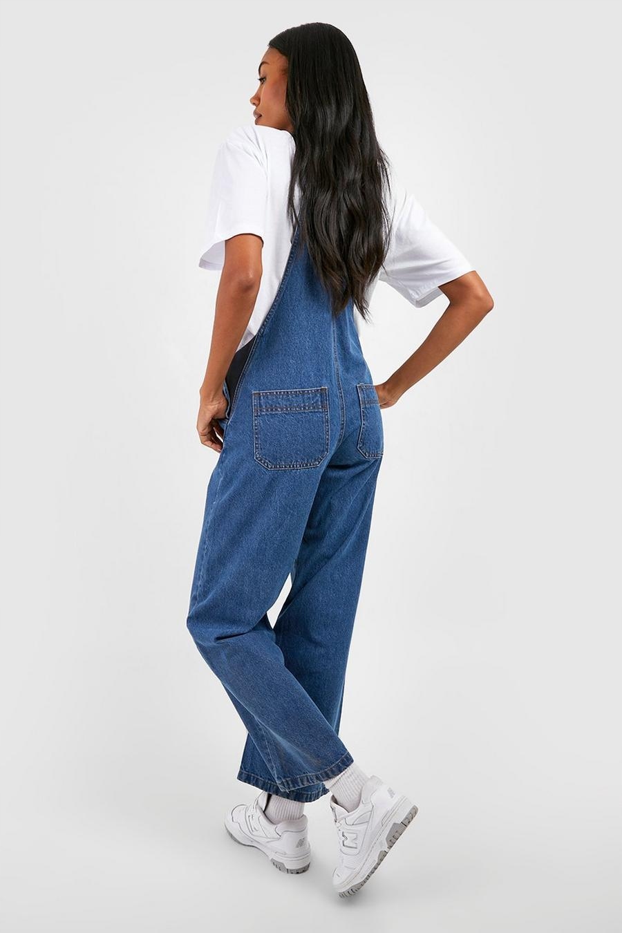 1G0B37 A02 BOOHOO MATERNITY NIEBIESKIE JEANSOWE OGRODNICZKI S Kolor niebieski